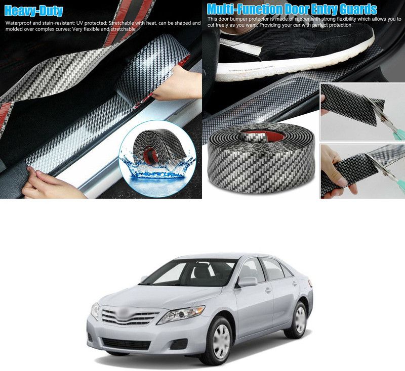 XZRTZ Universal Carbon Fibre Car Door Sill Guards Protector Self-Adhesive Flexible Car Sticker Protector for Car SUV Truck Door Entry Guards, A234 Car Spoiler