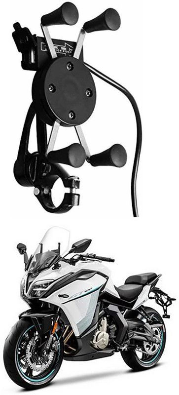 Enfield Works X-Grip Mobile Holder With USB Charger For Bike EW-2583 Bike Mobile Holder  (Black)