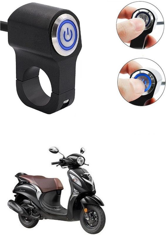 Qiisx CNC On/Off Motorcycle Handlebar Fitting With Light For Yamaha Fascino Handle Bar Grip For Yamaha Universal For Bike  (Pack of 1)