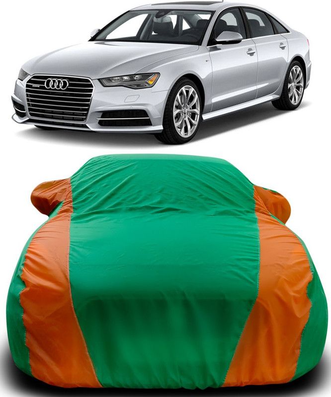 ARN Car Cover For Audi S6 (With Mirror Pockets)  (Green, Orange)