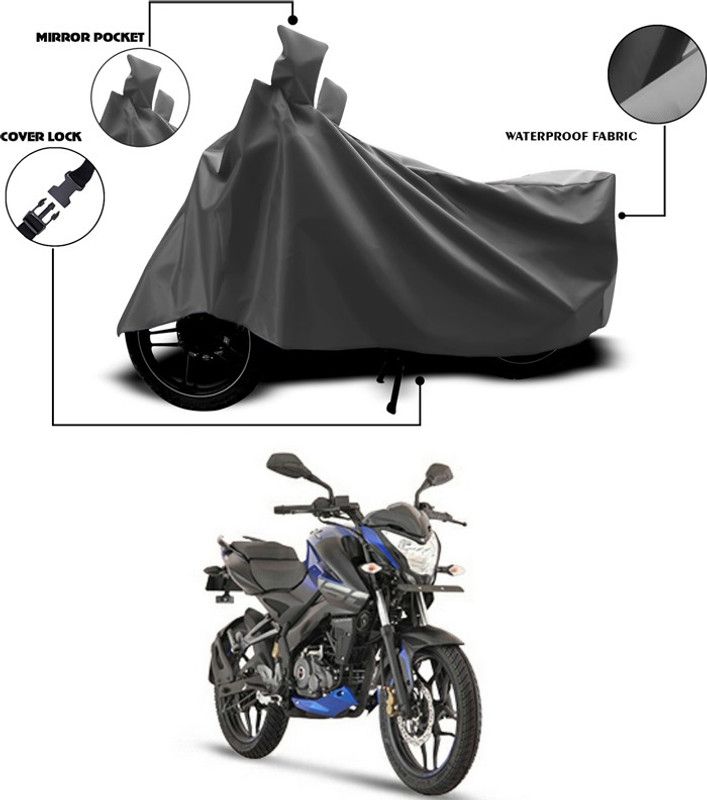 Rhtdmm Waterproof Two Wheeler Cover for Bajaj  (Pulsar 125, Grey)