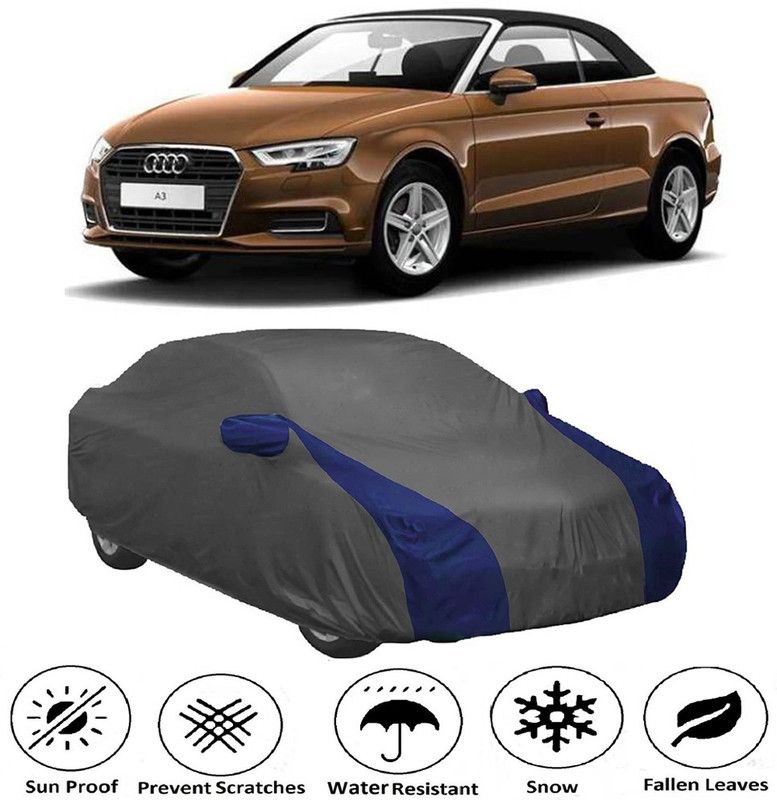AUTOGARH Car Cover For Audi A3 Cabriolet (With Mirror Pockets)  (Grey, Blue)