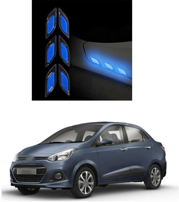 PRTEK Plastic Car Bumper Guard  (Blue, Pack of 6, Hyundai, Xcent)