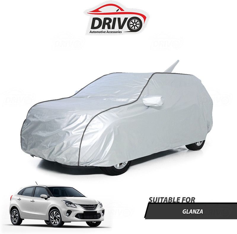 Drivo Car Cover For Toyota Glanza (With Mirror Pockets)  (Silver)