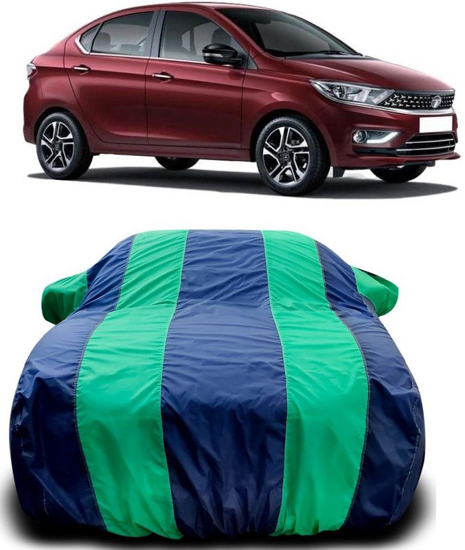 Genipap Car Cover For Tata Tigor (With Mirror Pockets)  (Green, Blue)