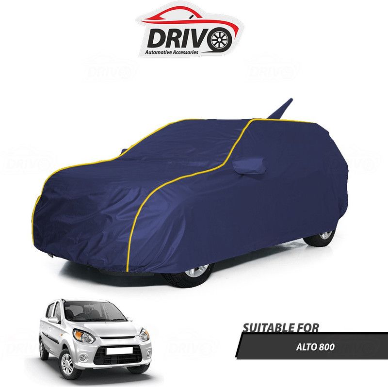 Drivo Car Cover For Maruti Alto 800 (With Mirror Pockets)  (Blue)
