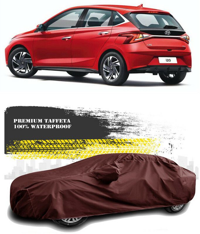 AutoTiger Car Cover For Hyundai Elite i20 2020 (With Mirror Pockets)  (Maroon)