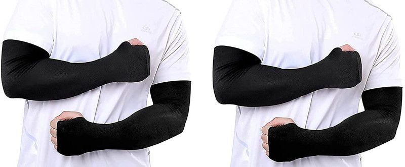 Safies Nylon Arm Sleeve For Men & Women  (Free, Black)