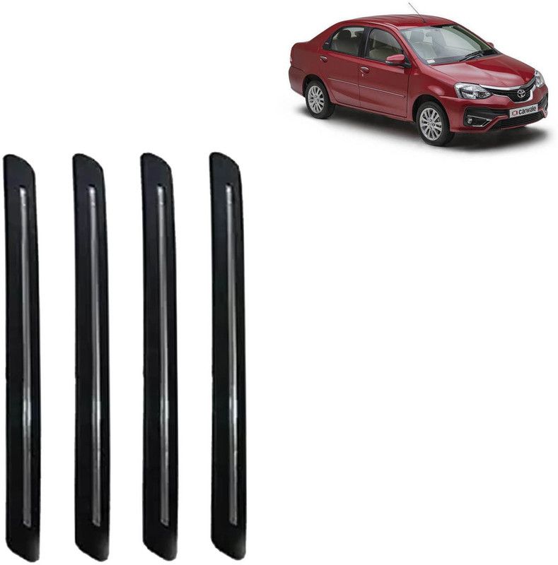 Rhtdm Silicone Car Bumper Guard  (Black, Steel, Pack of 4, Toyota, Etios)