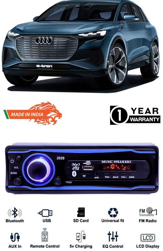 Bluedrum Blue 2029 USB/AUX/SD/BLUETOOTH/FM/MP3 BOOM MASTER STANDARD- B-D11 Car Stereo  (Single Din)