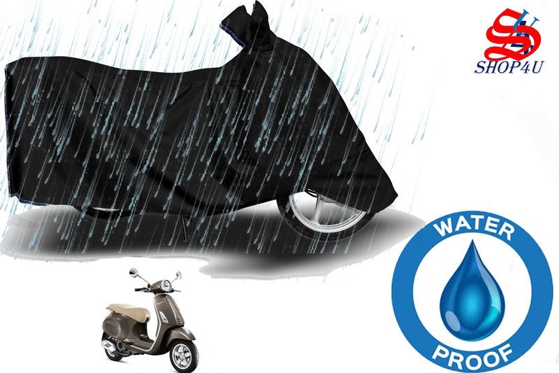 SHOP4U Waterproof Two Wheeler Cover for Vespa  (Vespa SXL 125, Black)