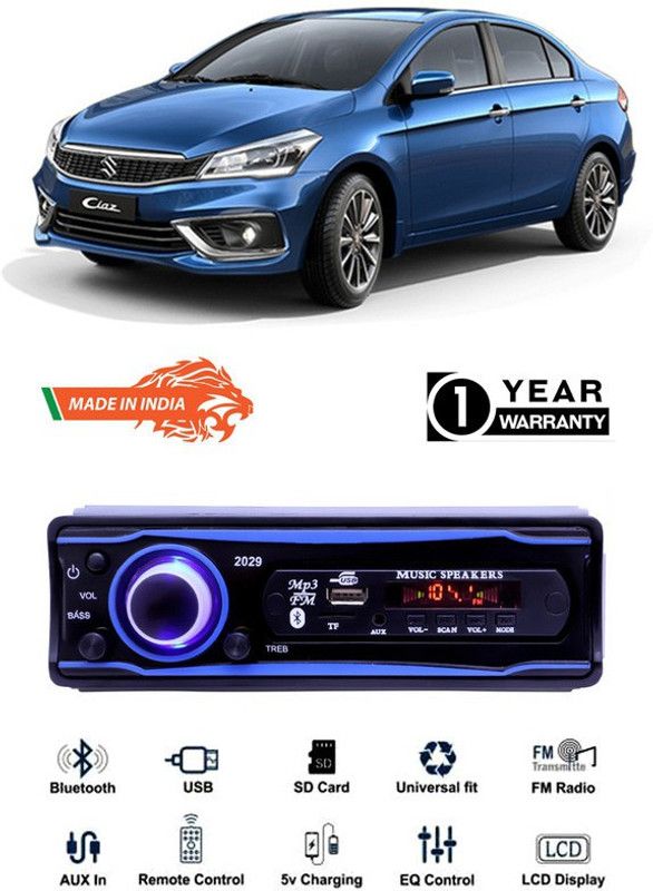 Genipap Blue 2029 USB/AUX/SD/BLUETOOTH/FM/MP3 BOOM MASTER STANDARD- GP318 Car Stereo  (Single Din)