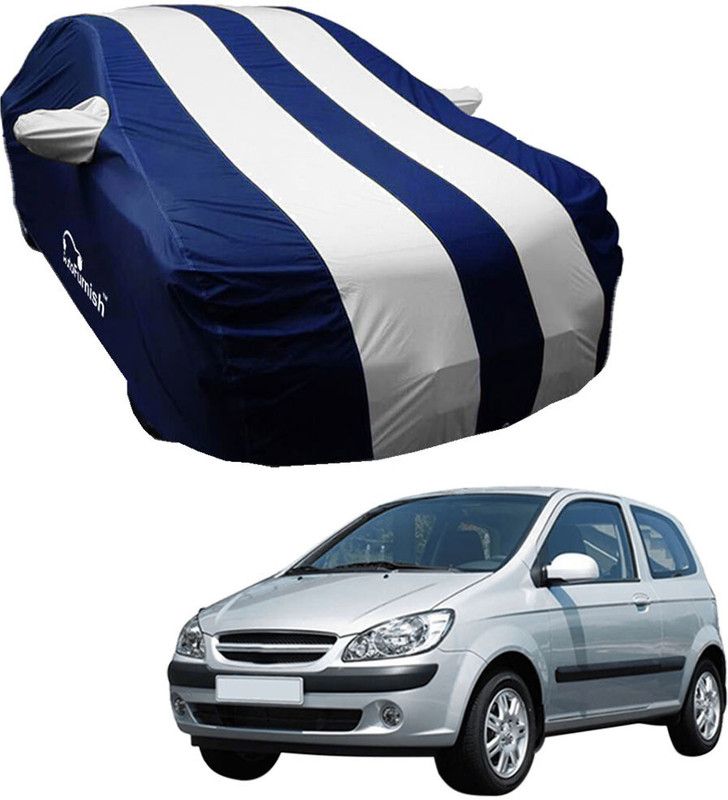AutoFurnish Car Cover For Hyundai Getz (With Mirror Pockets)  (Blue, Silver)