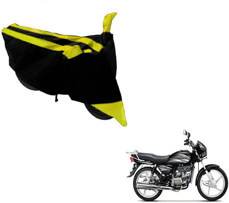 AUTYLE Two Wheeler Cover for Hero  (Splendor Plus, Black, Yellow)