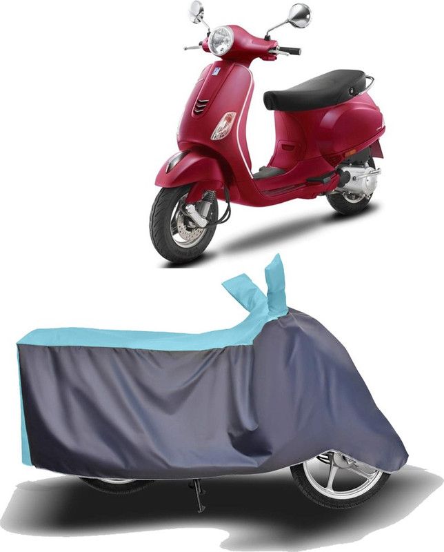 MOTOGENIX Two Wheeler Cover for Vespa  (ZX 125, Blue, Grey)