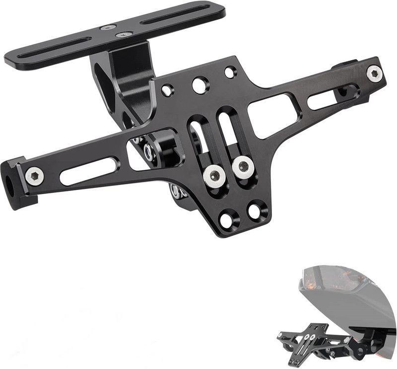 OBEROI'S TRADERS Universal Adjustable Foldable Tail Tidy / Bike Number Plate Holder For All Bikes Bike Number Plate  (Aluminium 10 cm x 4 cm)