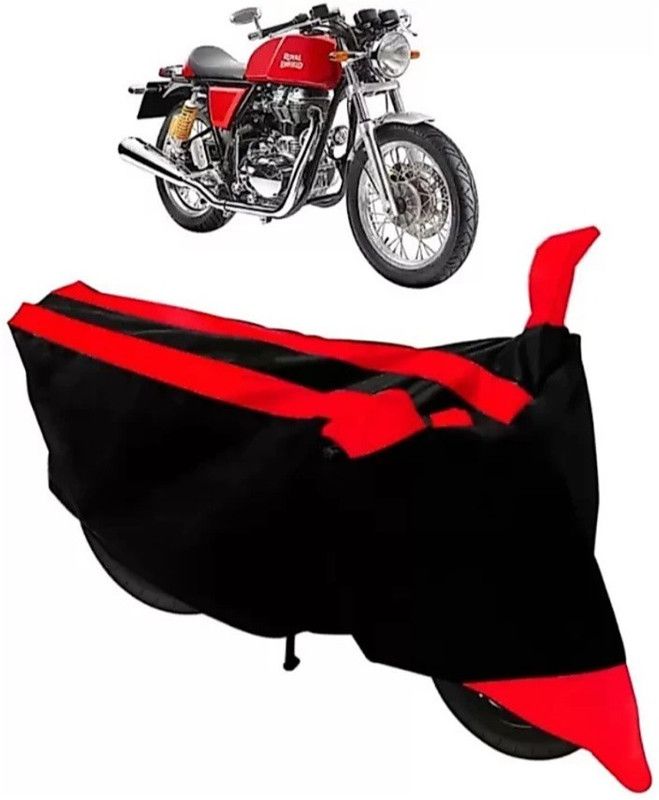KAROBAR Two Wheeler Cover for Royal Enfield  (Continental GT, Black, Red)