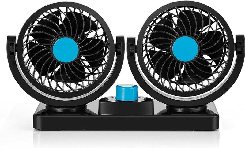 Tradzone Car Fan 12V 360 Degree Rotatable Dual Head 2 Speed Quiet Strong Car Interior Fan  (12 Hz)