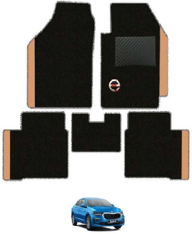 elegant Polypropylene Standard Mat For Skoda Slavia  (Black, Beige)