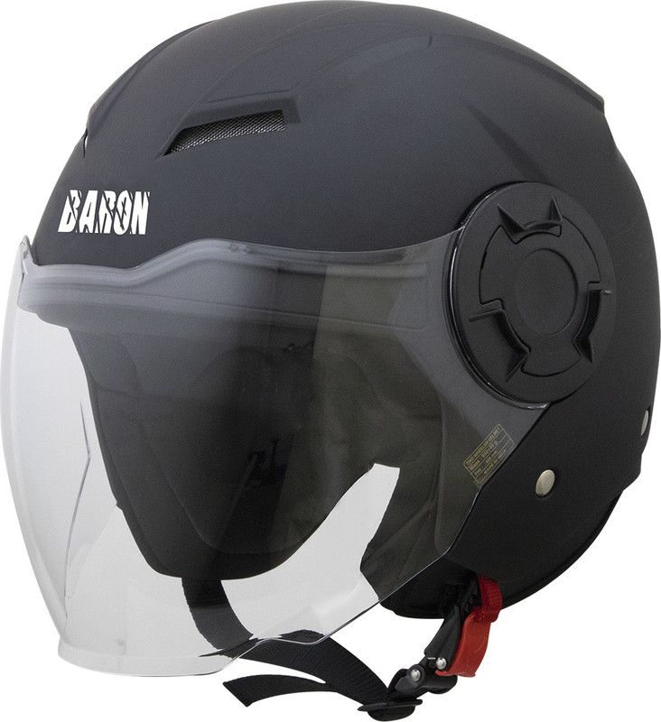 Steelbird Open Face Helmet, ISI Certified Helmet in Glossy Black with Clear Visor Motorbike Helmet  (Glossy Black with Clear Visor)