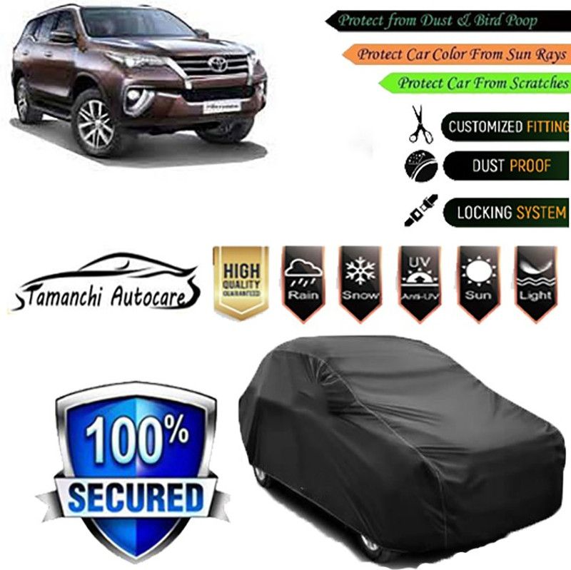 Tamanchi Autocare Car Cover For Toyota Fortuner  (Black)