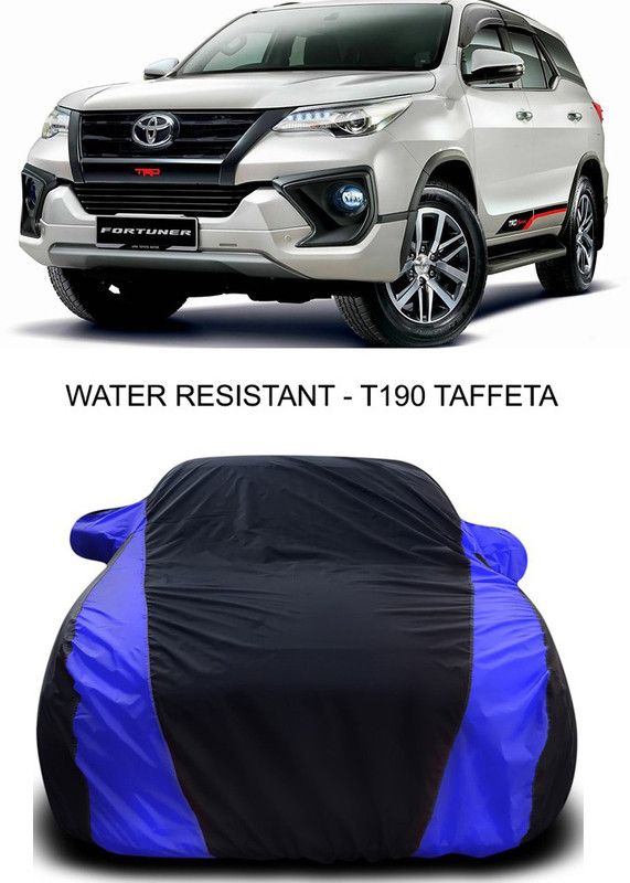 Ascension Car Cover For Toyota New Fortuner (With Mirror Pockets)  (Black, Blue)