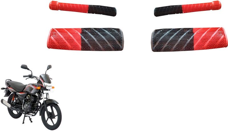 AutoVHPR BajPlatinaI2SRedBlackPVCGripCoverwithClutchBreakCover Handle Bar Grip For Bajaj Platina  (Pack of 2)