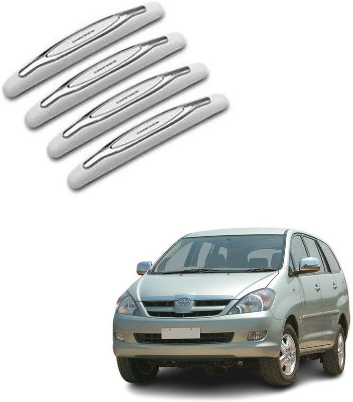 SPREADX Plastic Car Door Guard  (White, Silver, Pack of 4, Toyota, Innova)