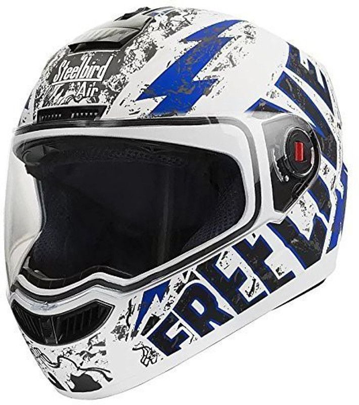 Steelbird SBA-1 Free Live Motorbike Helmet  (White, Blue)