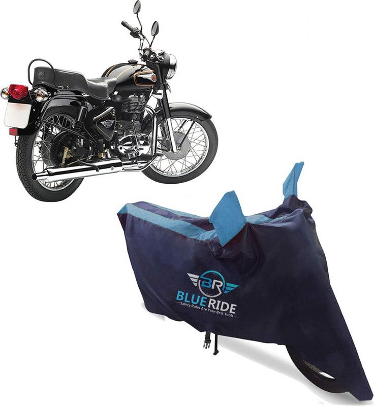 BLUERIDE Two Wheeler Cover for Royal Enfield  (Bullet 350, Blue)