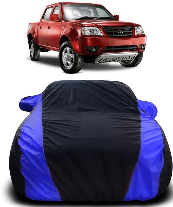 Dvis Car Cover For Tata Xenon (With Mirror Pockets)  (Black, Blue)