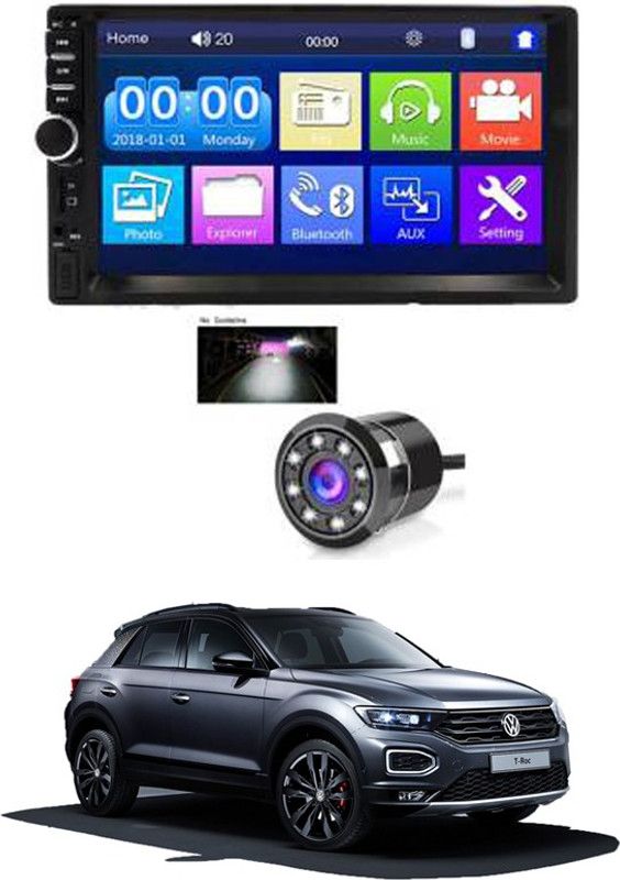 AYW 7 INCH Double Din Car Screen Stereo Media Player Audio Video Touch Screen Stereo Full HD with MP3/MP4/MP5/USB/FM Player/WiFi/Bluetooth & Mirror Link with Back Rear Camera For Taigun Car Stereo  (Double Din)