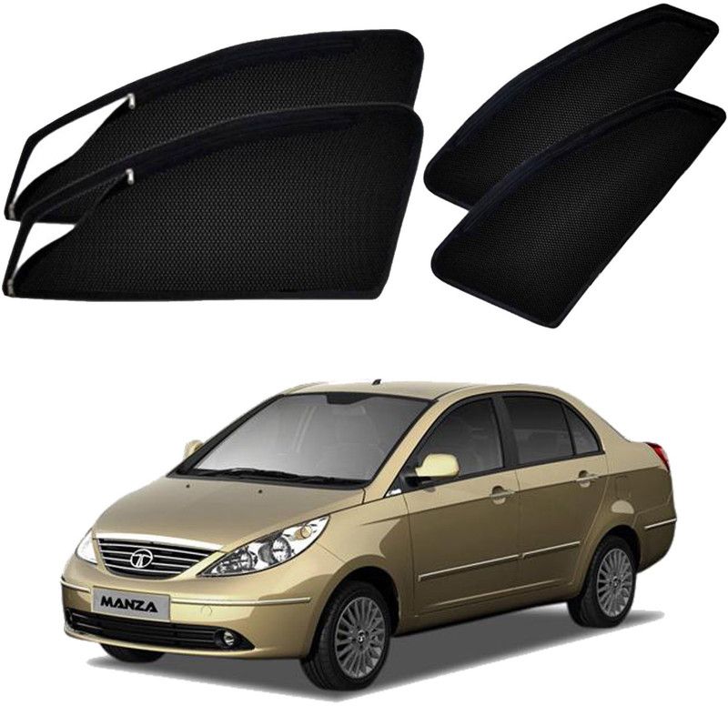 UK Blue Side Window Sun Shade For Tata Manza  (Black)