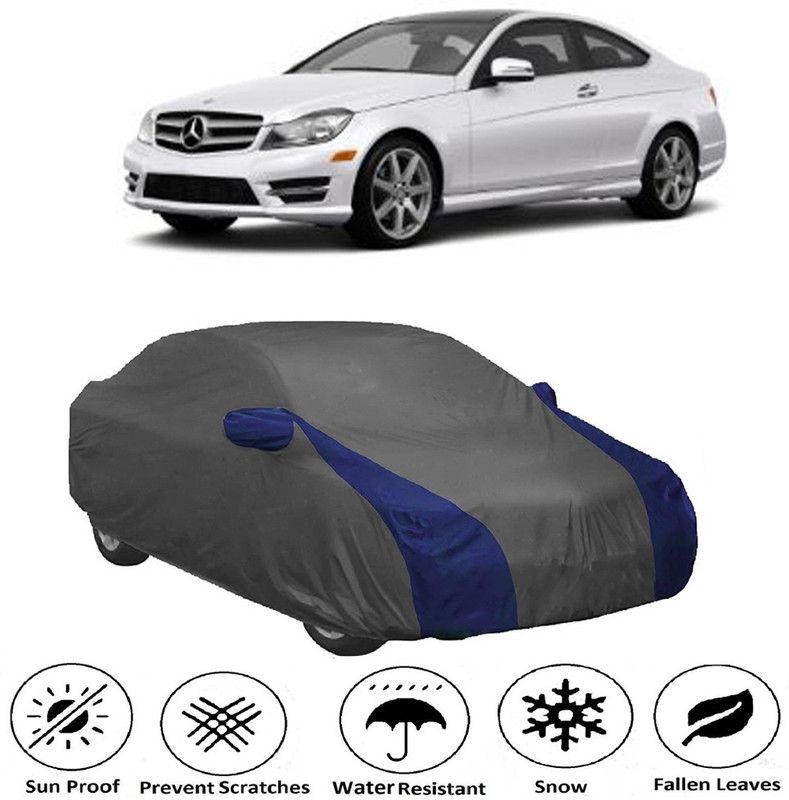 Genipap Car Cover For Mercedes Benz C280 (With Mirror Pockets)  (Grey, Blue)