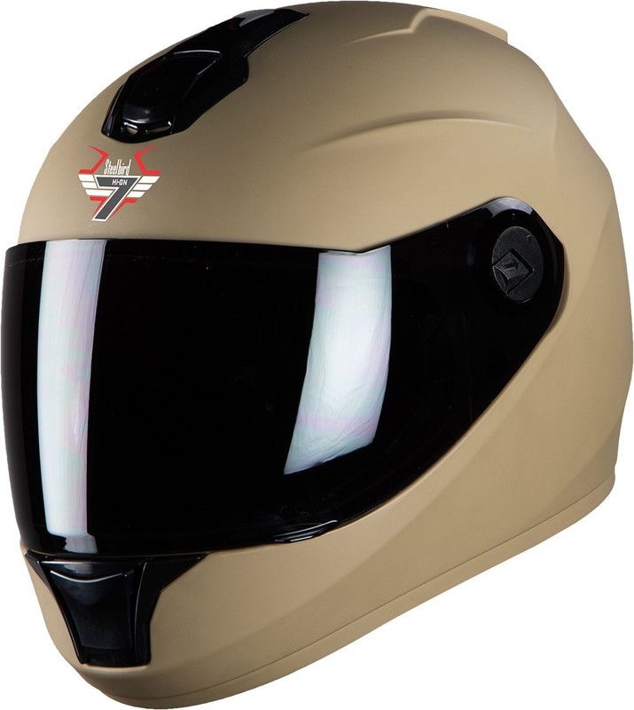 Steelbird SBH-11 7Wings Full Face Helmet In Matt Desert Storm with Smoke visor Motorbike Helmet  (Matt Desert Storm with Smoke visor)