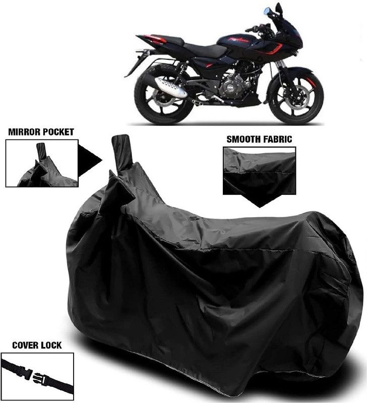 AutoFave Two Wheeler Cover for Bajaj  (Pulsar 180, Black)
