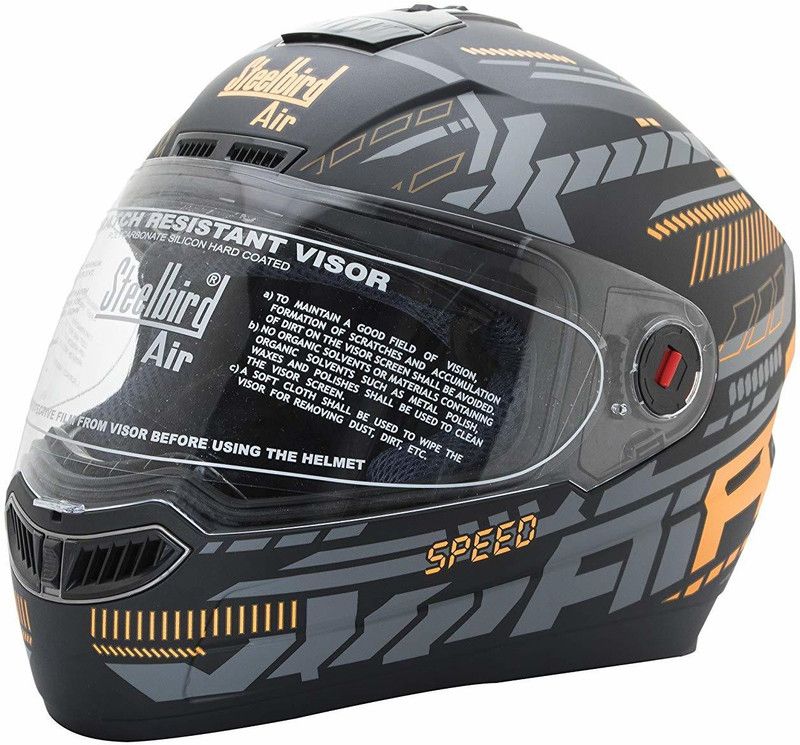 Steelbird SBA- 1 Speed Motorbike Helmet  (Black, Orange)