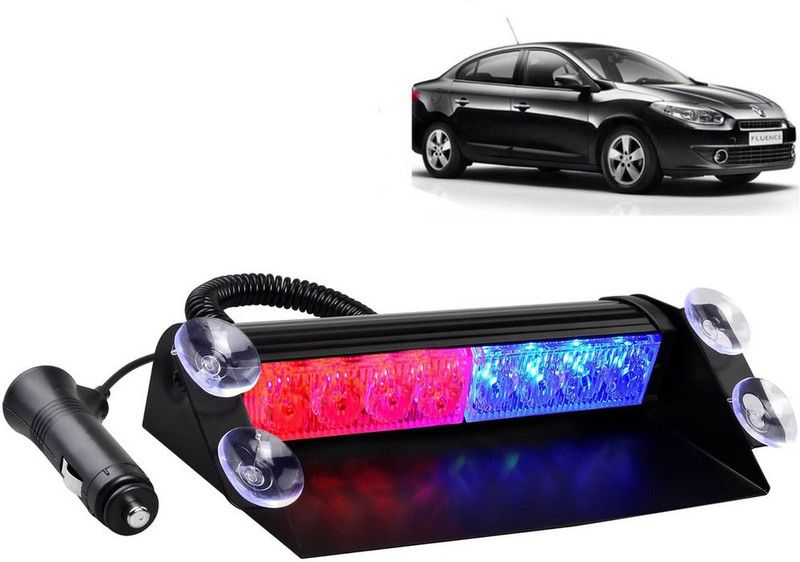 Selifaur 310 - 8 LED High Intensity Windshield Emergency Strobe Lights || Vehicles Interior Roof Hazard Warning LED Flash Light (Blue&Red)for Fluence Car Flashlight Holder