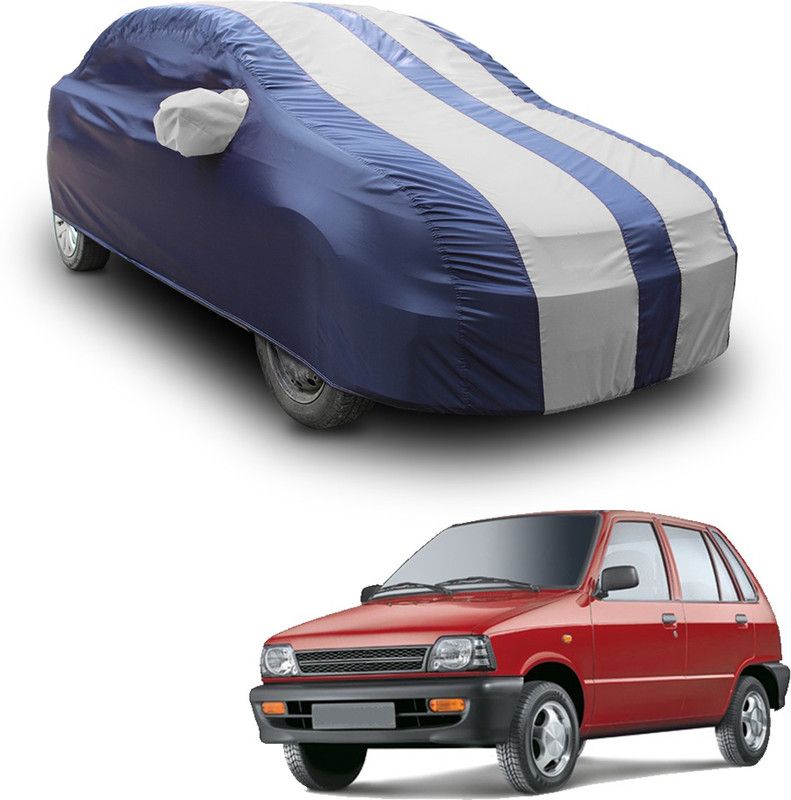 SS FOR YOUR SMART NEEDS Car Cover For Maruti 800 EX 5 Speed (With Mirror Pockets)  (White, Blue)