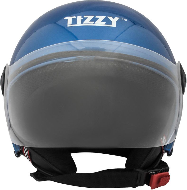 TIZZY Half Face ISI Marked Hight Material with Unbreakable Visor Motorbike Helmet  (Blue)