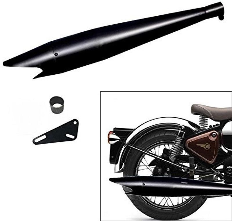 Supremechoice Shark Glasswool Exhaust silencer Royal Enfield Classic Desert Storm Full Exhaust System  (Mild Steel)