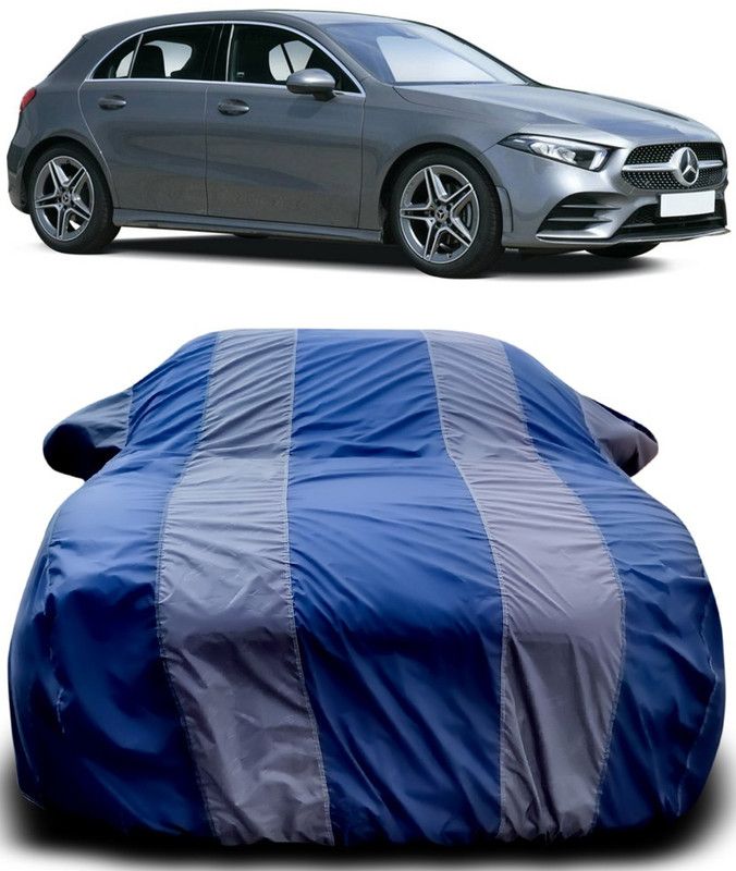 AutoBurn Car Cover For Mercedes Benz A180 (With Mirror Pockets)  (Blue, Grey)