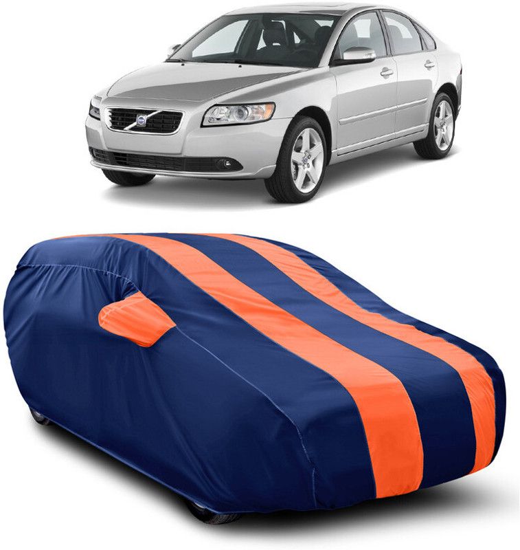 AutoTiger Car Cover For Volvo S40 (With Mirror Pockets)  (Blue, Orange)