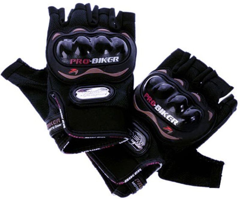 meenu arts PRO-HALF-MI03 Riding Gloves  (Black)