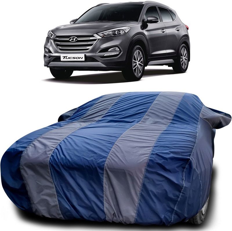 Ascension Car Cover For Hyundai Tucson (With Mirror Pockets)  (Blue, Grey)