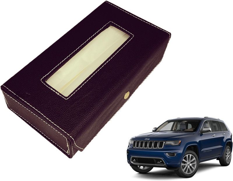 MOCKHE Basic-Black Tissue Box Leatherette-61 Vehicle Tissue Dispenser  (Black)
