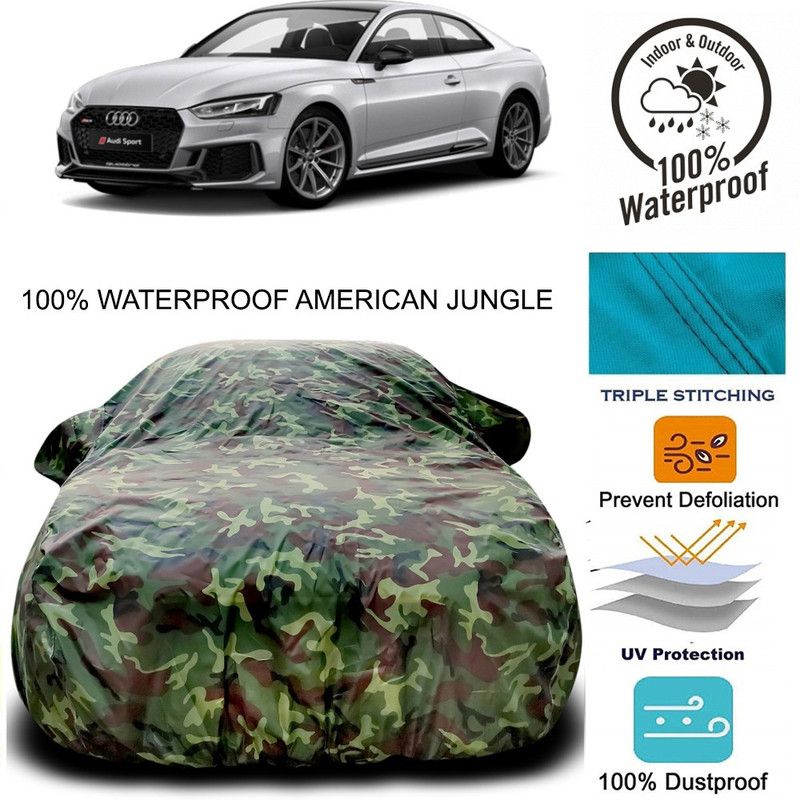 Genipap Car Cover For Audi RS5 (With Mirror Pockets)  (Brown, Green)