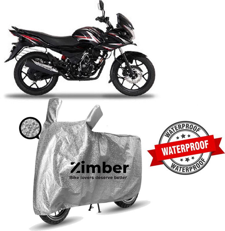 ZIMBER Two Wheeler Cover for Bajaj  (Discover 150 f, Silver)