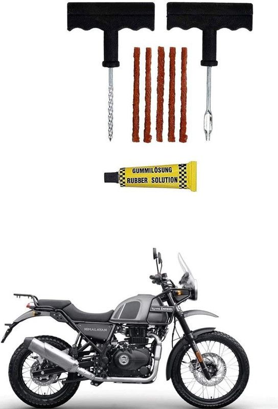 AS TRADERS Tubeless Tyre Puncture Repair Kit for Royal Enfield Himalayan Tubeless Tyre Puncture Repair Kit