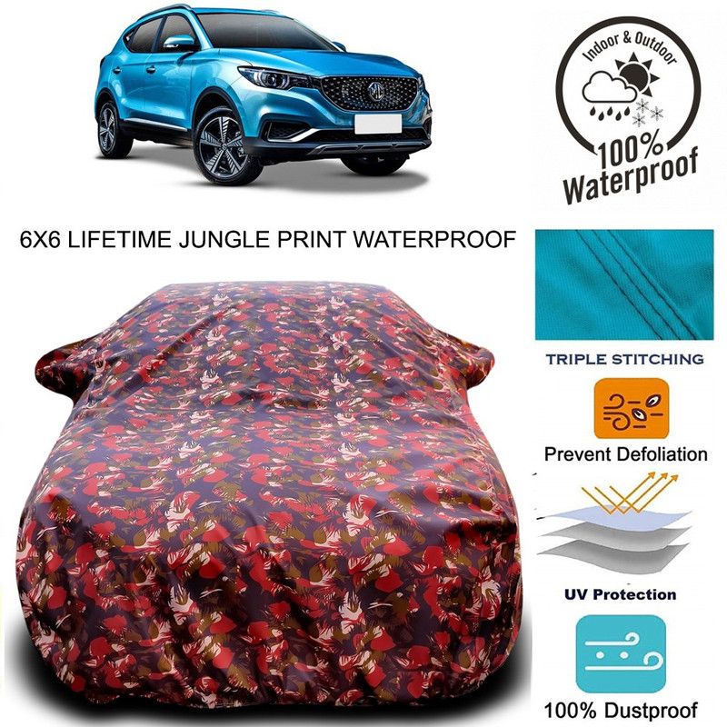 MoTRoX Car Cover For MG ZS EV (With Mirror Pockets)  (Red, Green)